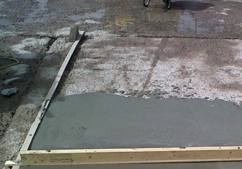 Which concrete will be glued to existing concrete?